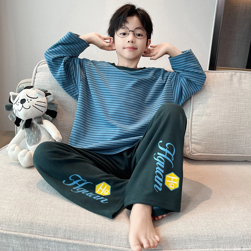 儿童装男童秋装纯棉睡衣2025新款春秋款中大童秋季男孩长袖家居服