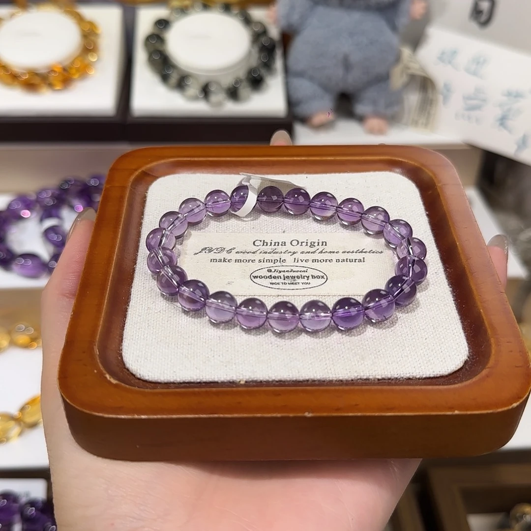 .***“紫晶未镶嵌手链巴西紫水晶8m