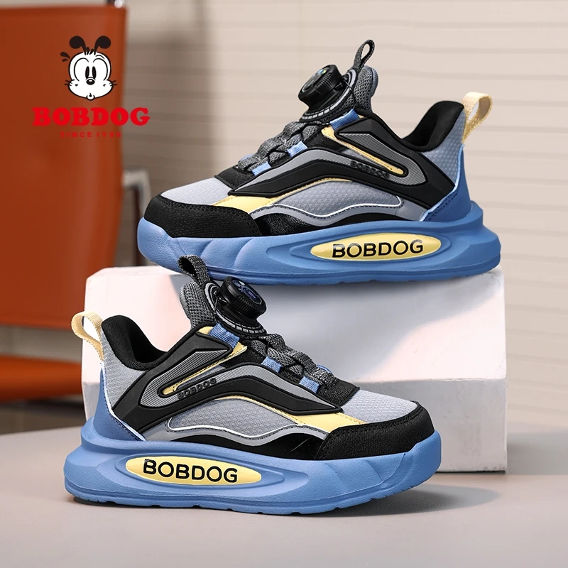 巴布豆2025秋季新款童鞋男童鞋皮面防水舒适休闲板鞋儿童运动鞋