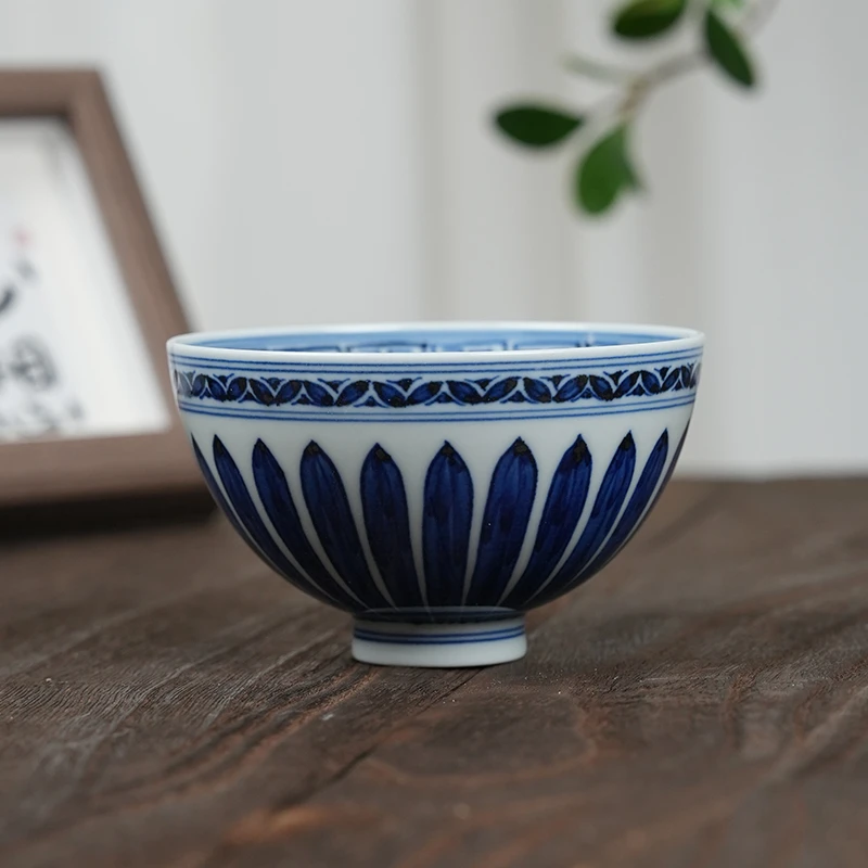 【小乔赏瓷】菊瓣大鸡心杯家用陶瓷moshe758