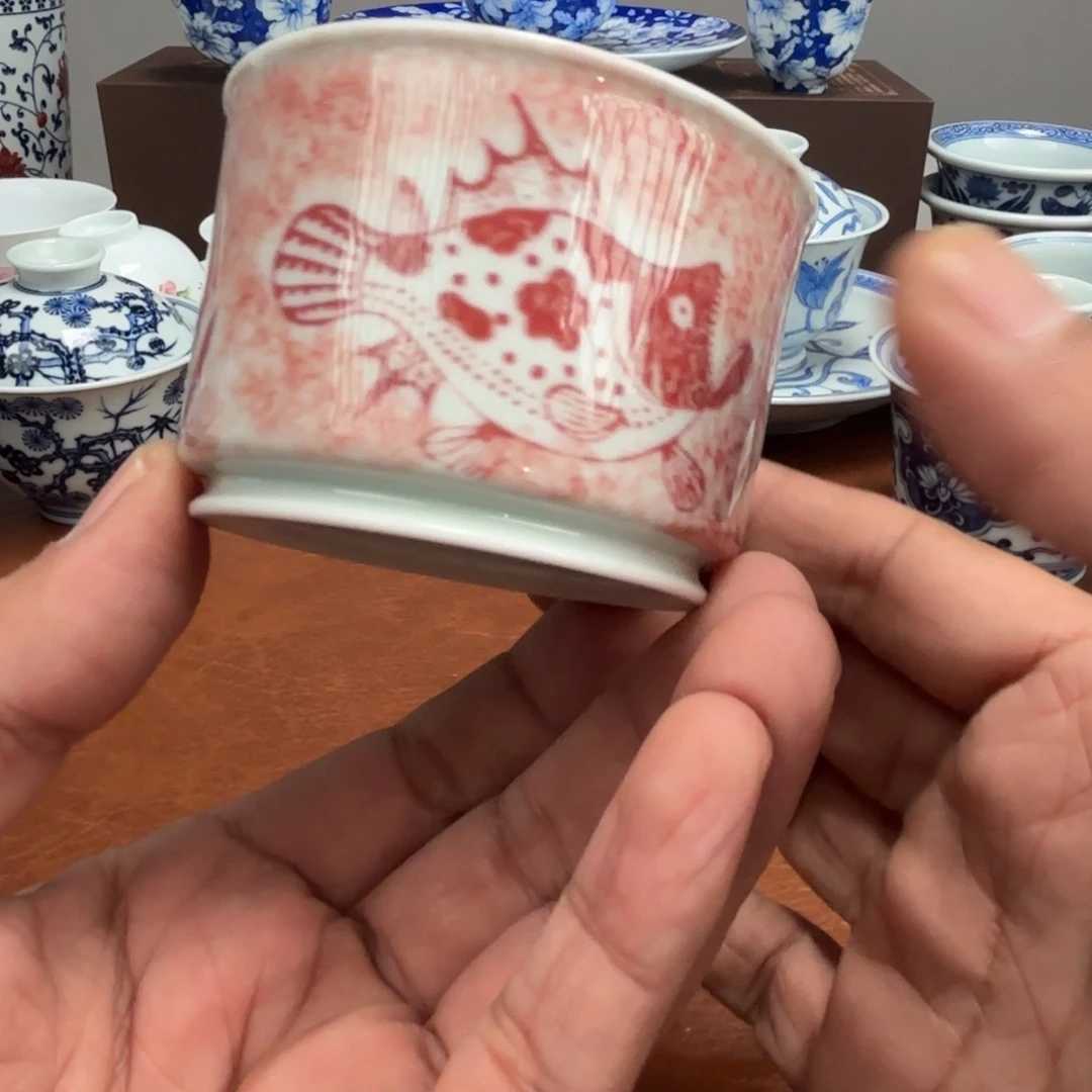 茶具鳜鱼托片龙添杯景德镇发货