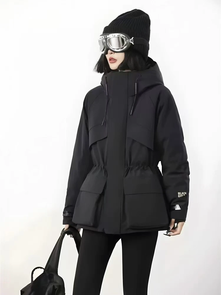 95长款休闲优等品羽绒冬季青果领保暖短款加厚