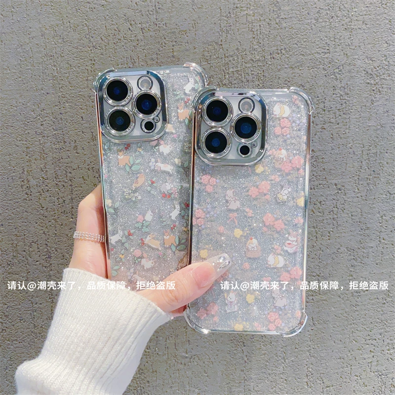 6D四角防摔壳适用苹果16/iPhone/华为荣耀/OPPO/VIVO小米手机壳潮