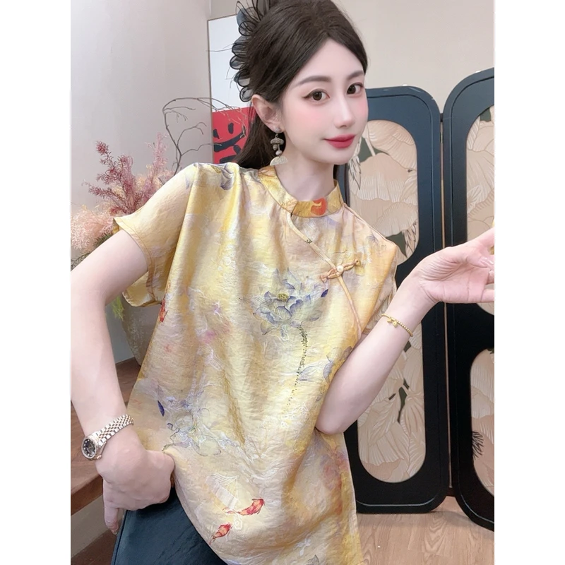 【午荷】2025夏季新款气质百搭显瘦新中式短袖女日常宽松