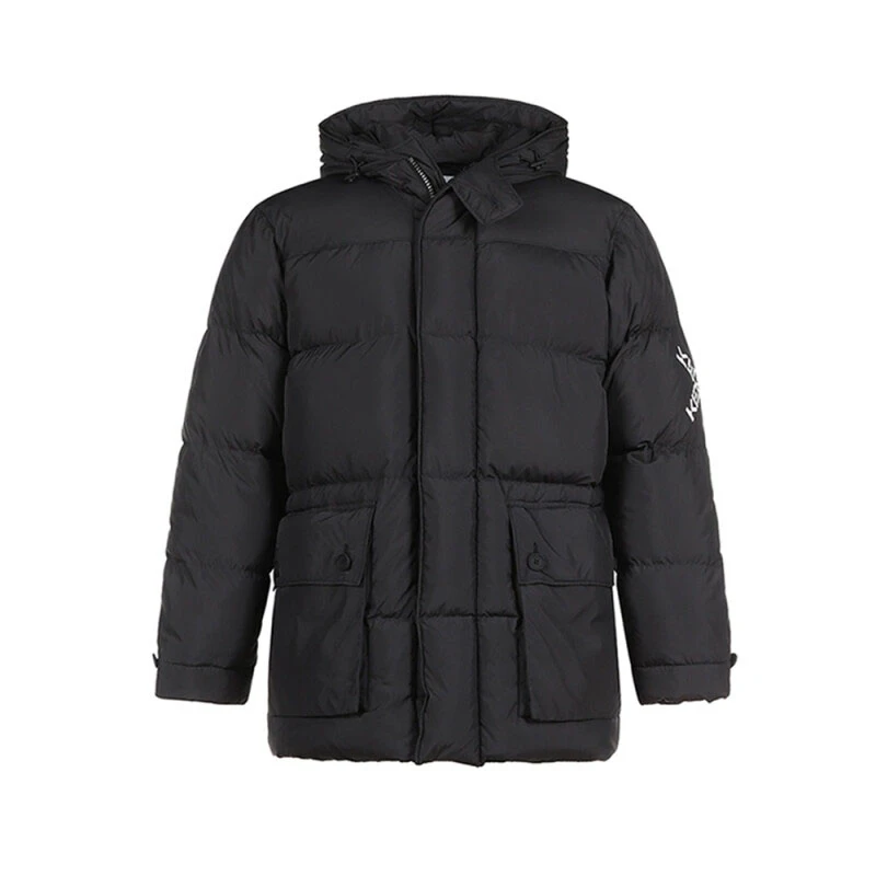 未使用 KENZO/肯佐 男士聚酯纤维LittleX派克连帽鸭绒羽绒服黑色
