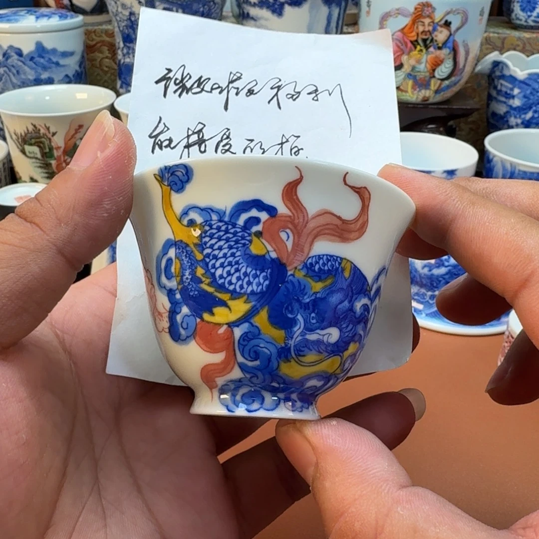 陶杯子景德镇全手工手绘陶瓷