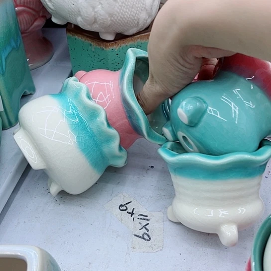 多肉绿植陶瓷花盆9.9包邮，有空