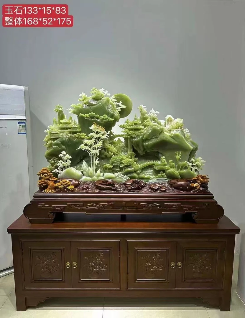 一物一拍纯天然玉石山水摆件居家商务茶室高档摆件