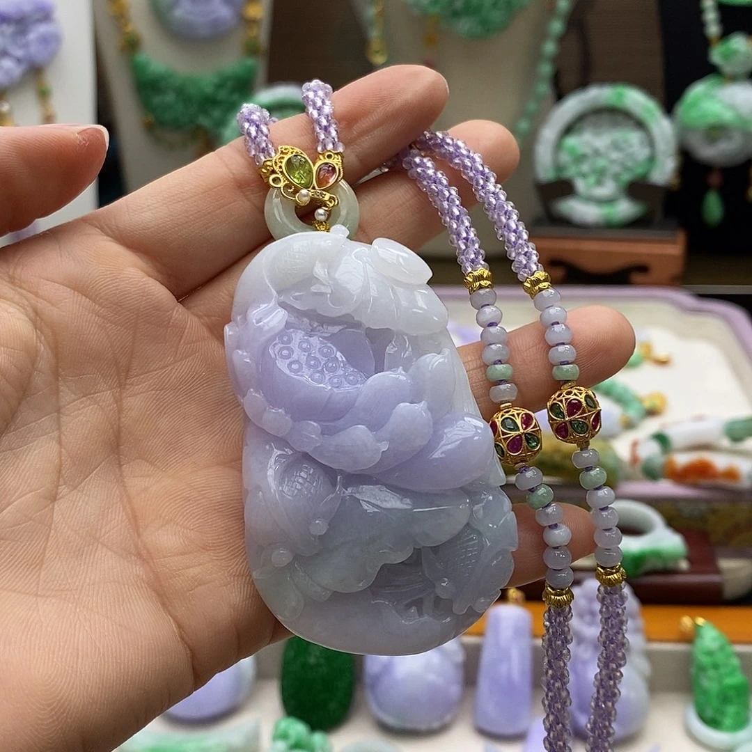 翡翠未镶嵌颈饰天然