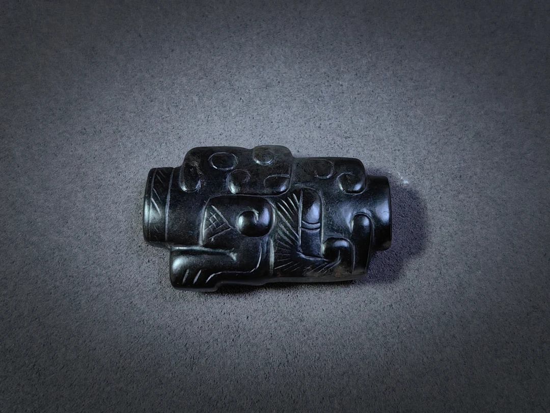 ⚡漏⚡春秋-黑漆骨龙首短勒子 挂饰配饰