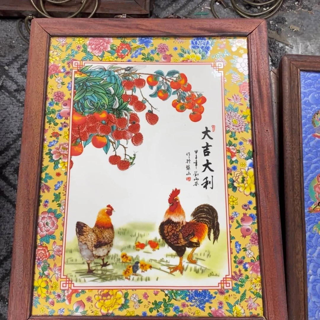 瓷片景德镇瓷板画柴窑烧制37*28