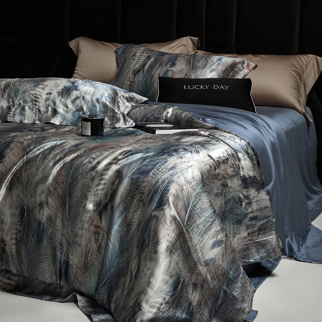 A版真丝缎 B版天丝棉四件套【请反面清洗】 奢华高端四季床品