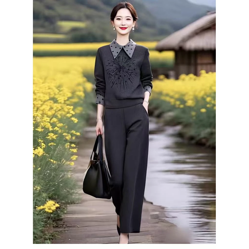 时尚休闲时尚运动翻领卫衣卫裤休闲两件套
