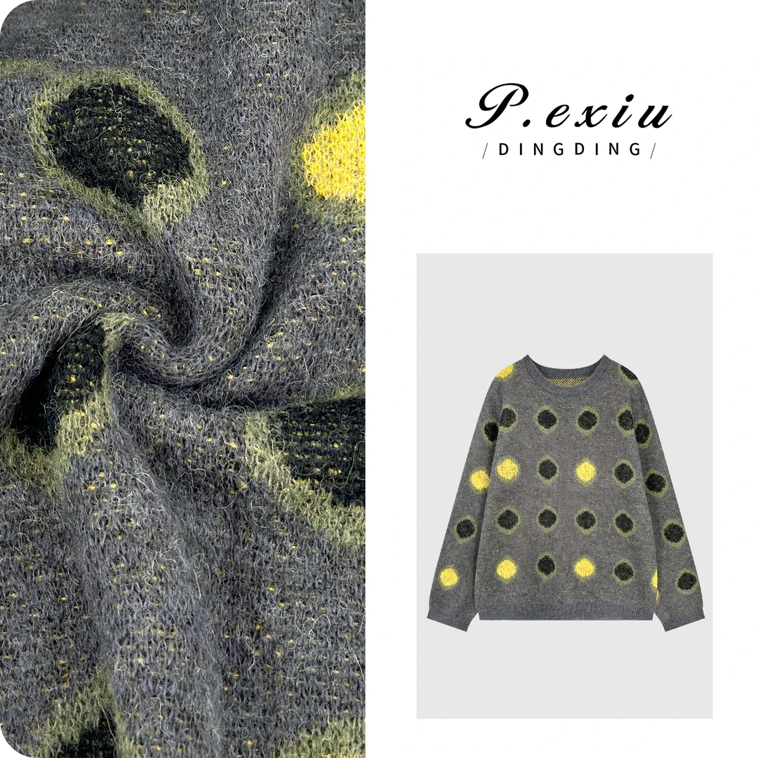 【波点控】羊毛复古撞色波点松弛减龄针织毛衣ZZ1039