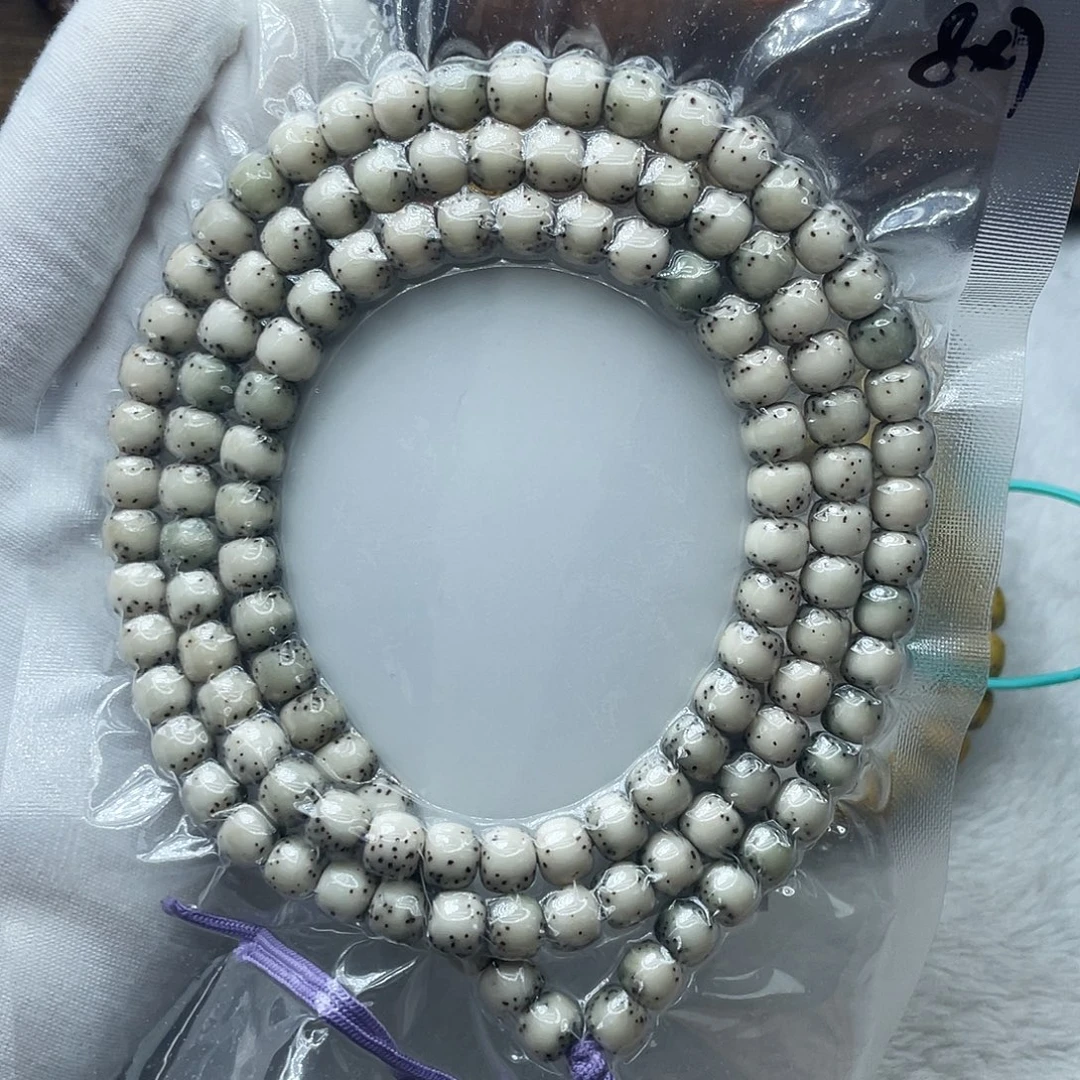 星月菩提手串原生态石玉8✖️7通体留白108长串