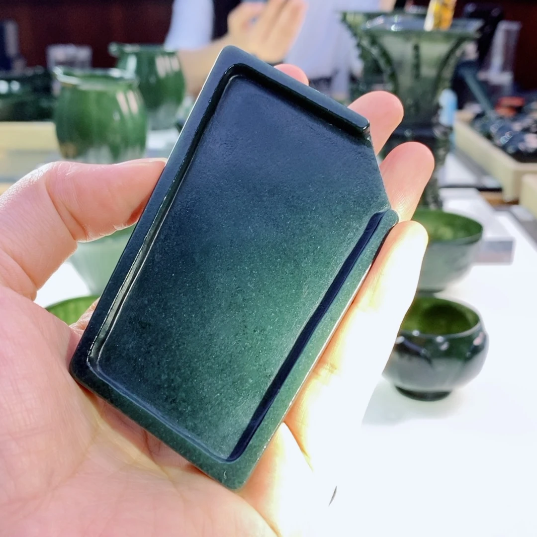 和田玉（青玉）未镶嵌摆件切香板