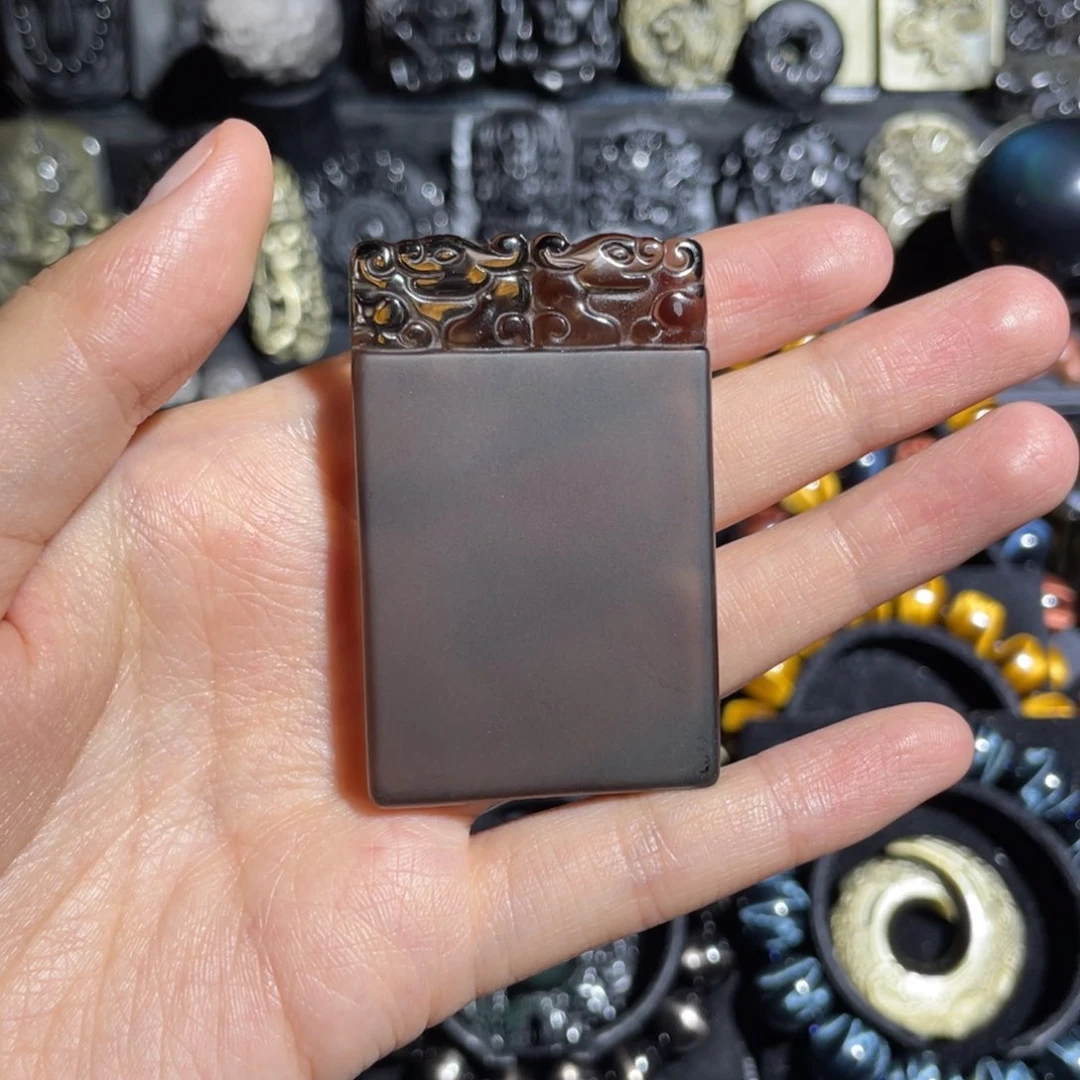 黑曜岩未镶嵌吊坠(赠链)￴****