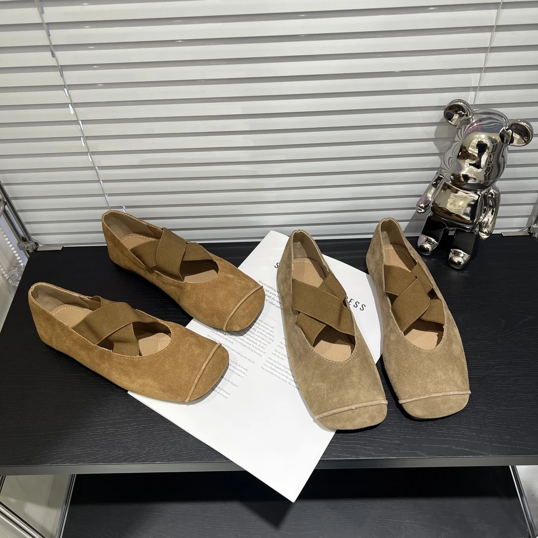 悦薇高品质女鞋休闲一脚蹬平底复古浅口平底鞋学院软底低跟单鞋
