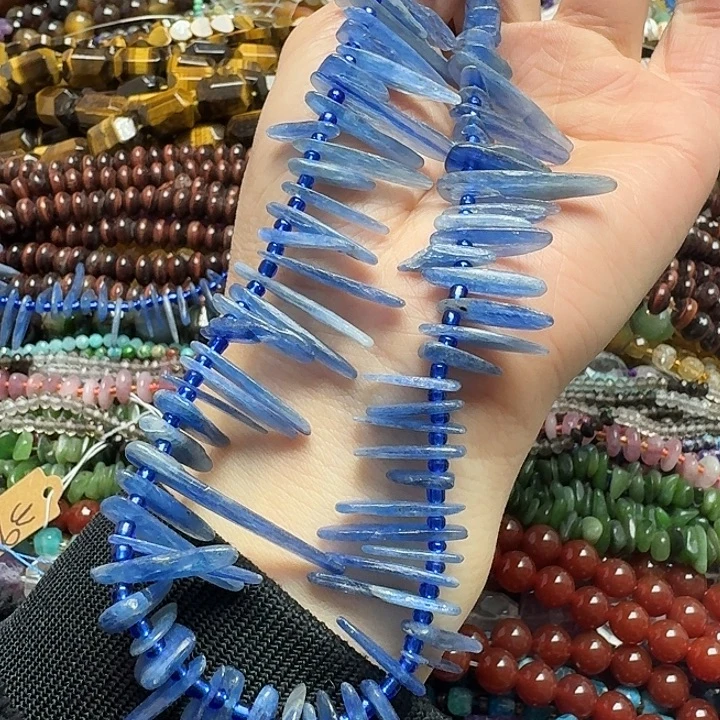 玛瑙/玉髓未镶嵌珠宝半成品一条蓝晶卡子