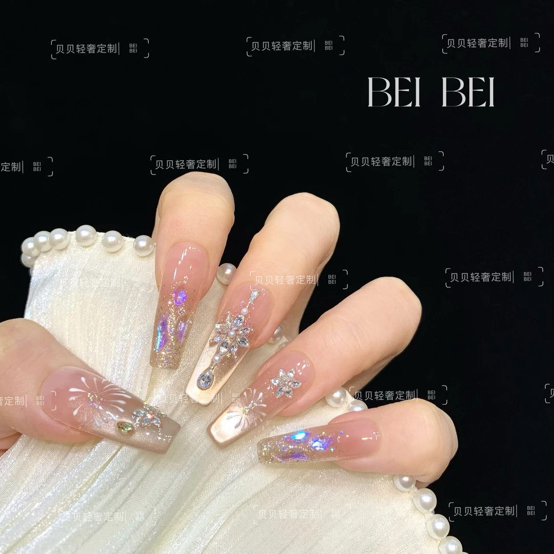 【星落云梦】贝贝手工美甲-可重复佩戴-掉钻包补-10片