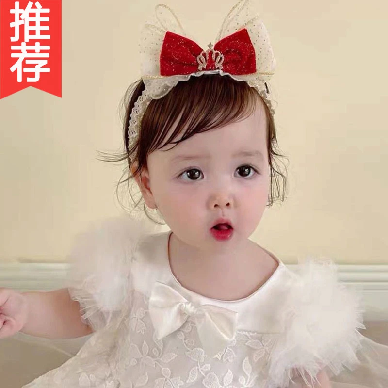 宝宝头饰儿童发饰百天周岁可爱公主立体韩版女童女孩蝴蝶结发带