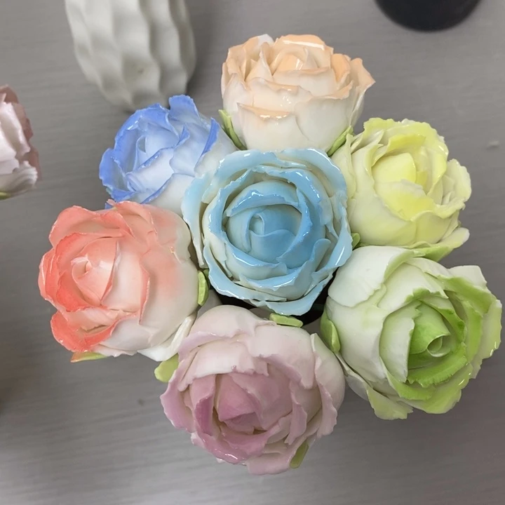 陶瓷陶瓷材料7朵组合