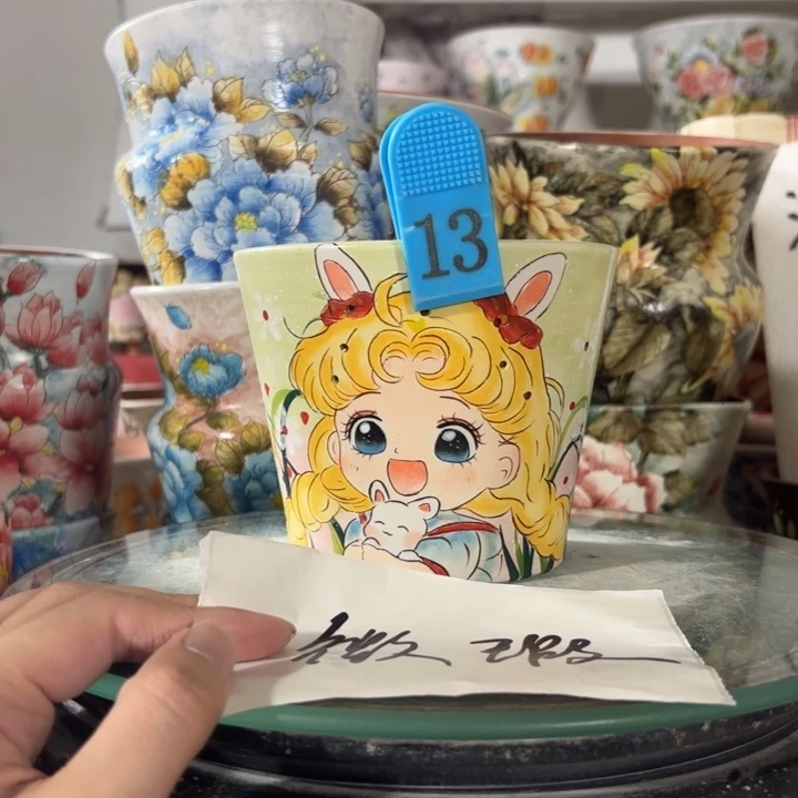 景德镇手绘花盆满38包邮偏远地区除外
