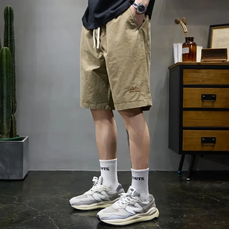 法国Cebrodz夏季薄款纯棉休闲短裤男士宽松直筒潮牌中裤工装