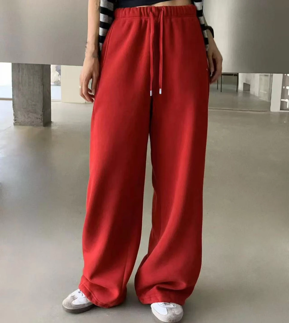 肉肉家-【加绒版美式弯刀裤】冬天显瘦天花板休闲裤亲子款弯刀裤