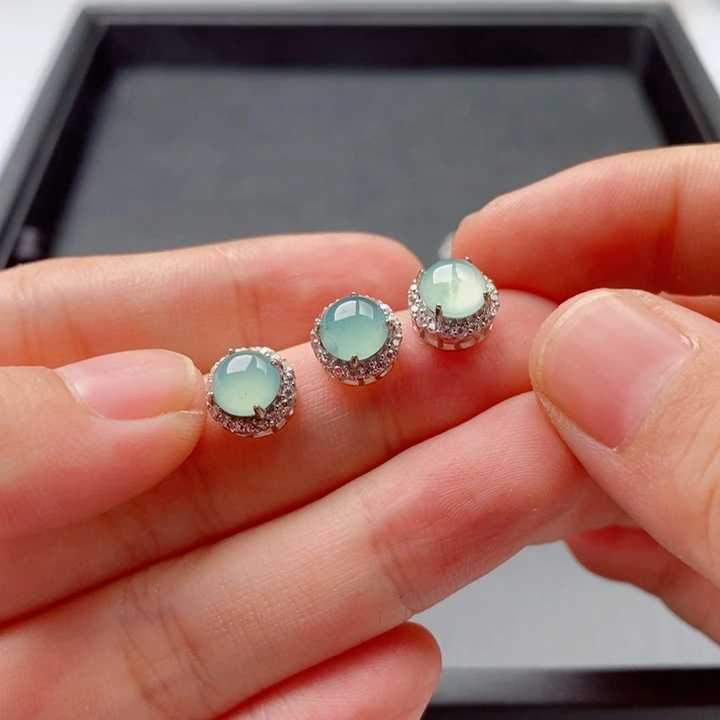 翡翠银S925镀金镶嵌手链配饰