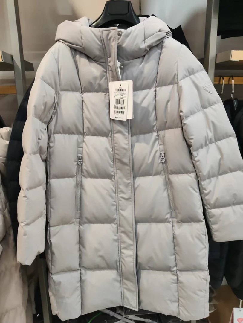 正品2025新款女士连帽加厚中长款遮肉显瘦羽绒服TBF510756