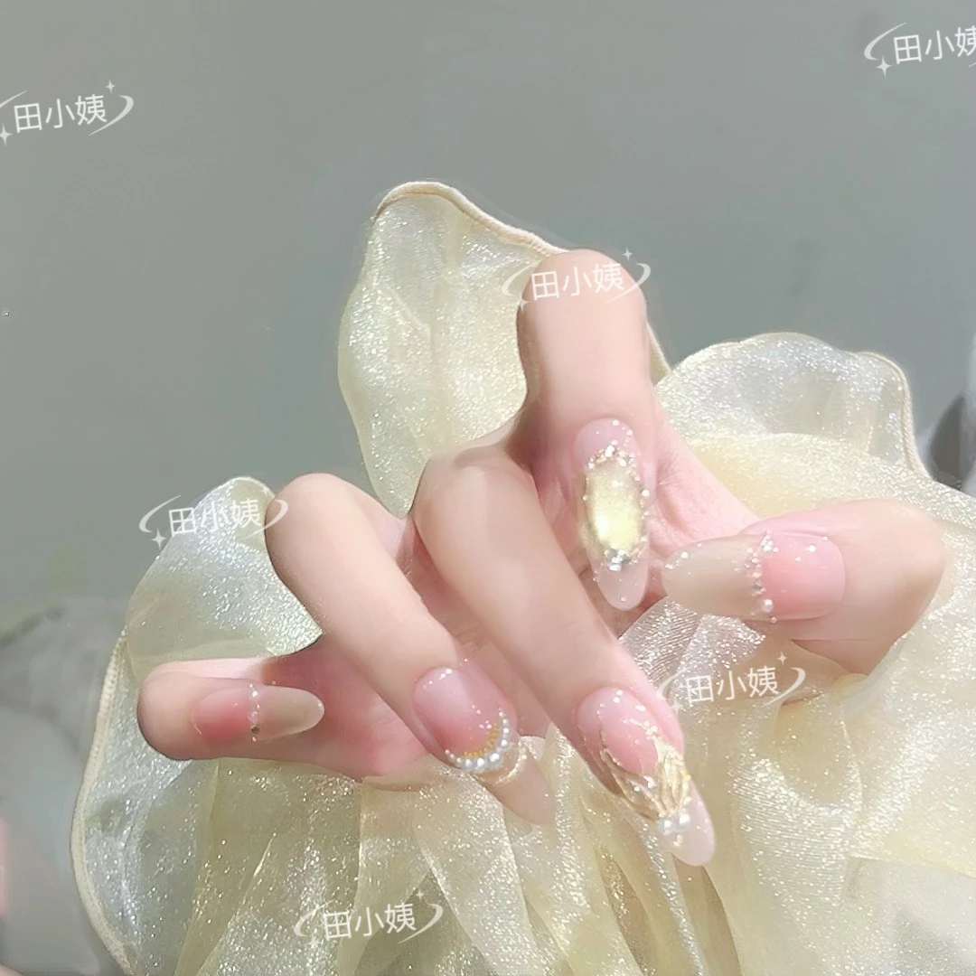 【人鱼泪】爆闪款穿戴甲可拆卸十片装温柔款美甲
