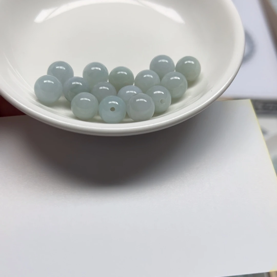 翡翠散珠一***心纯天然缅甸翡翠A货卡10，15颗分2单