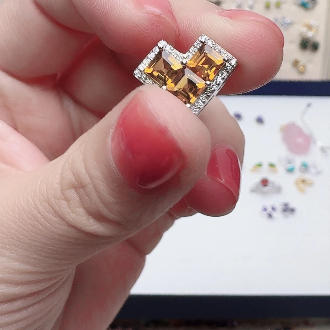 水晶吊坠(不含链)银S925镶嵌