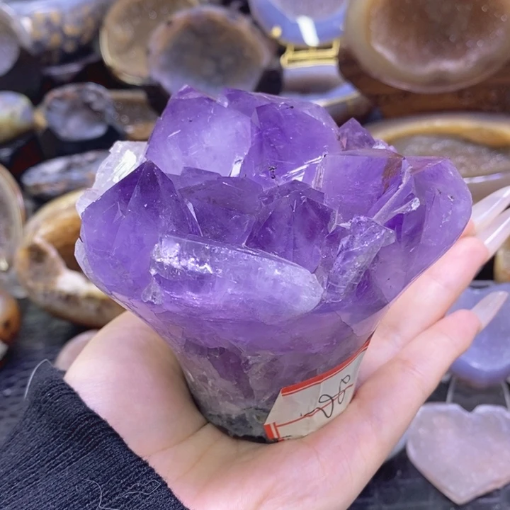 未镶嵌珠宝半成品紫晶紫晶手捧花