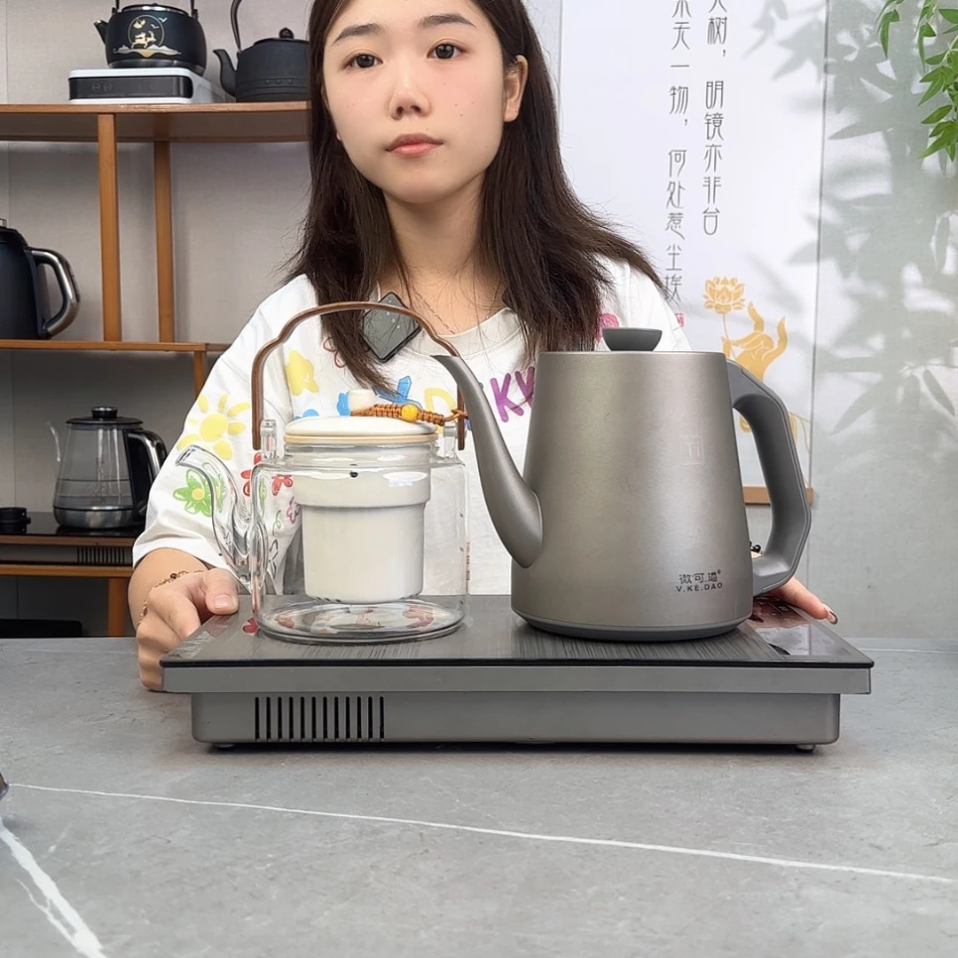山***备微可道纯钛煮茶养生壶