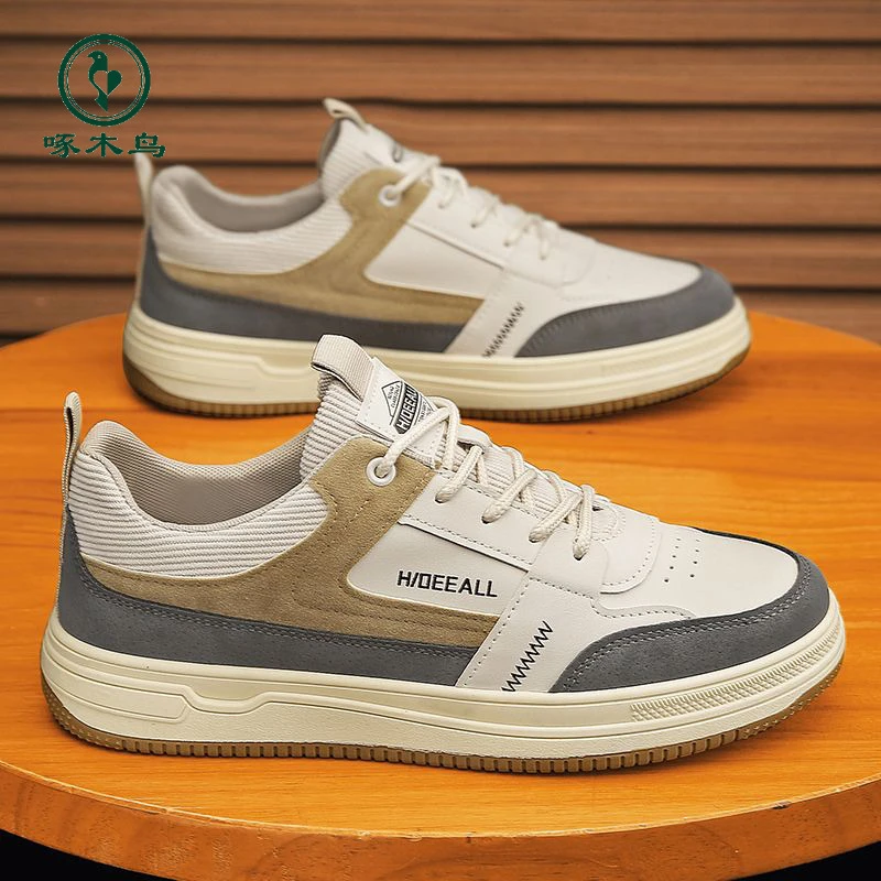 【正品啄木鸟】男鞋新款透气男士鞋子男款潮流耐磨百搭运动休闲板鞋