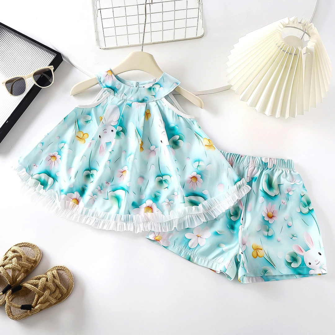 A类严选可爱女宝系带裙两件套装女童裙子裤子宽松柔软宝宝装童装