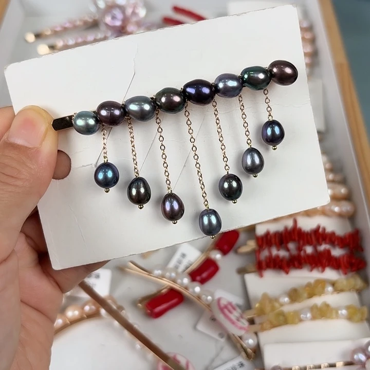 淡水珍珠发饰未镶嵌