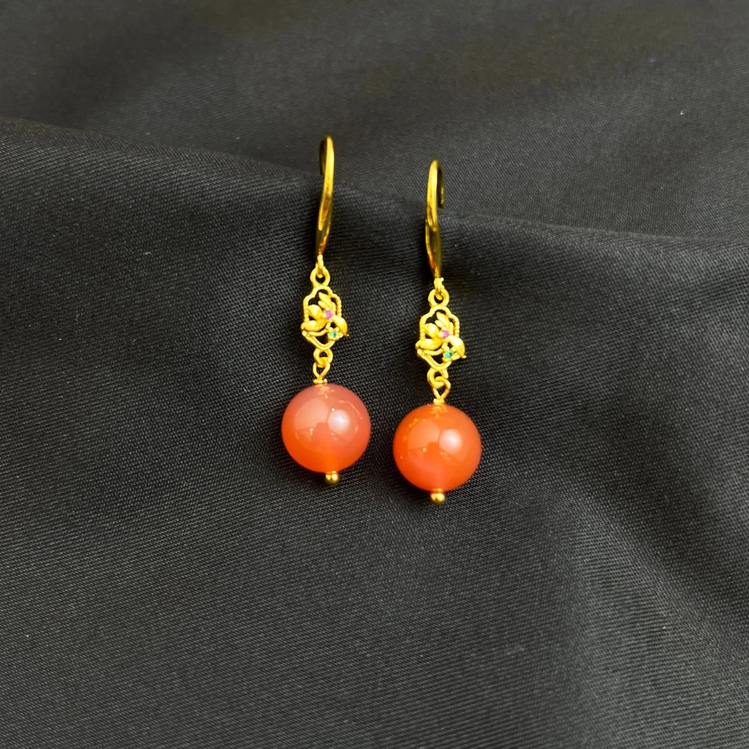 玛瑙耳饰C01-251赠礼盒（多样性发其一)