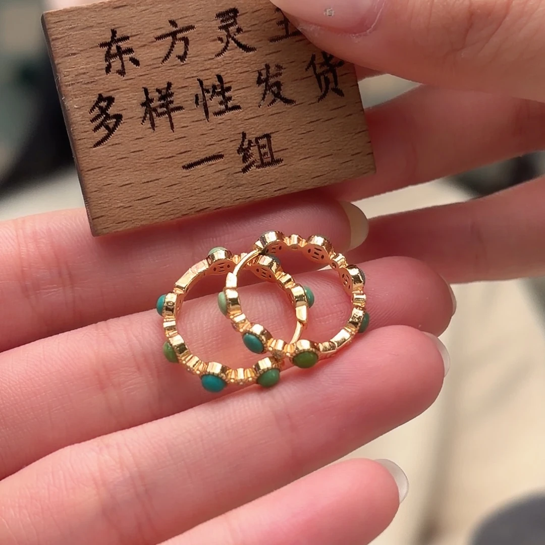 绿松石银S925镶嵌颈饰