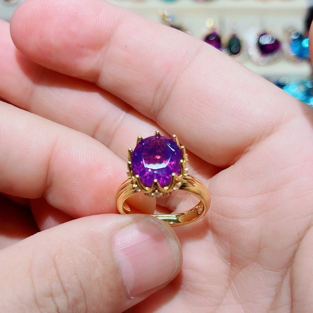 银S925镶嵌戒指水晶