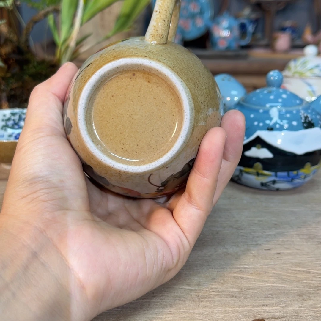 壶素浅陶瓷手工手绘
