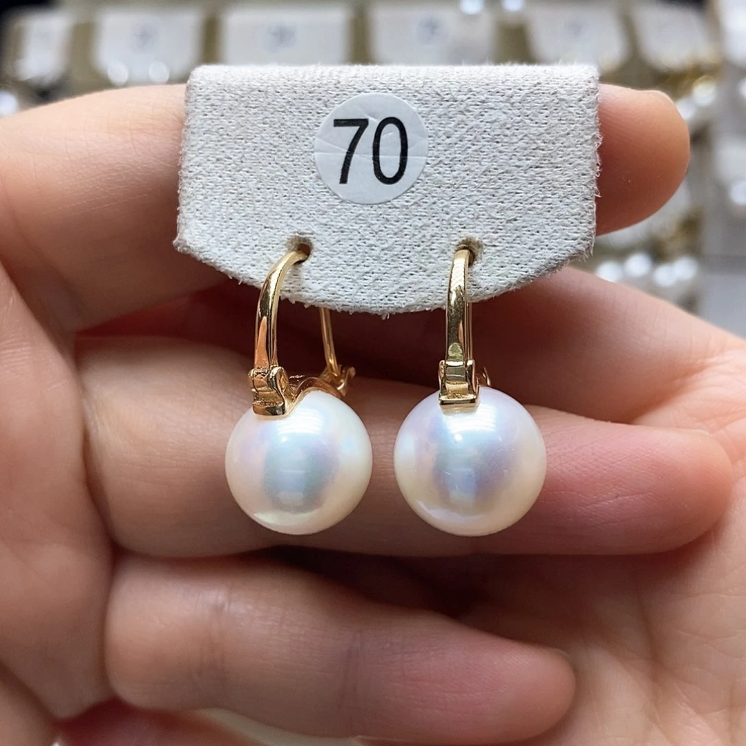 淡水珍珠耳饰银S925镶嵌