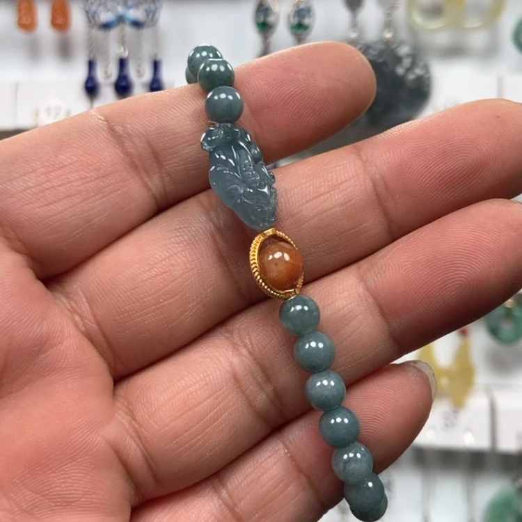 【闪购商品】翡翠耳饰银S925镶嵌手链