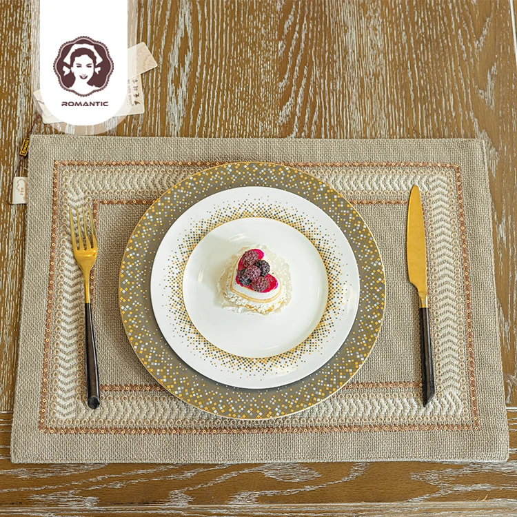 夏和努孜款式卡其色餐垫