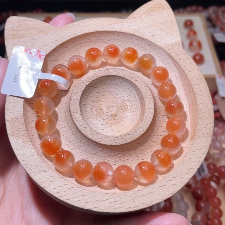 南红玛瑙溏心蛋单圈9m未镶嵌930