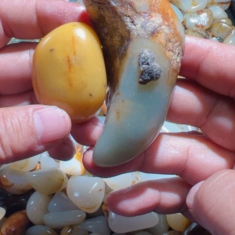 和田玉（糖玉）手链未镶嵌流**风8