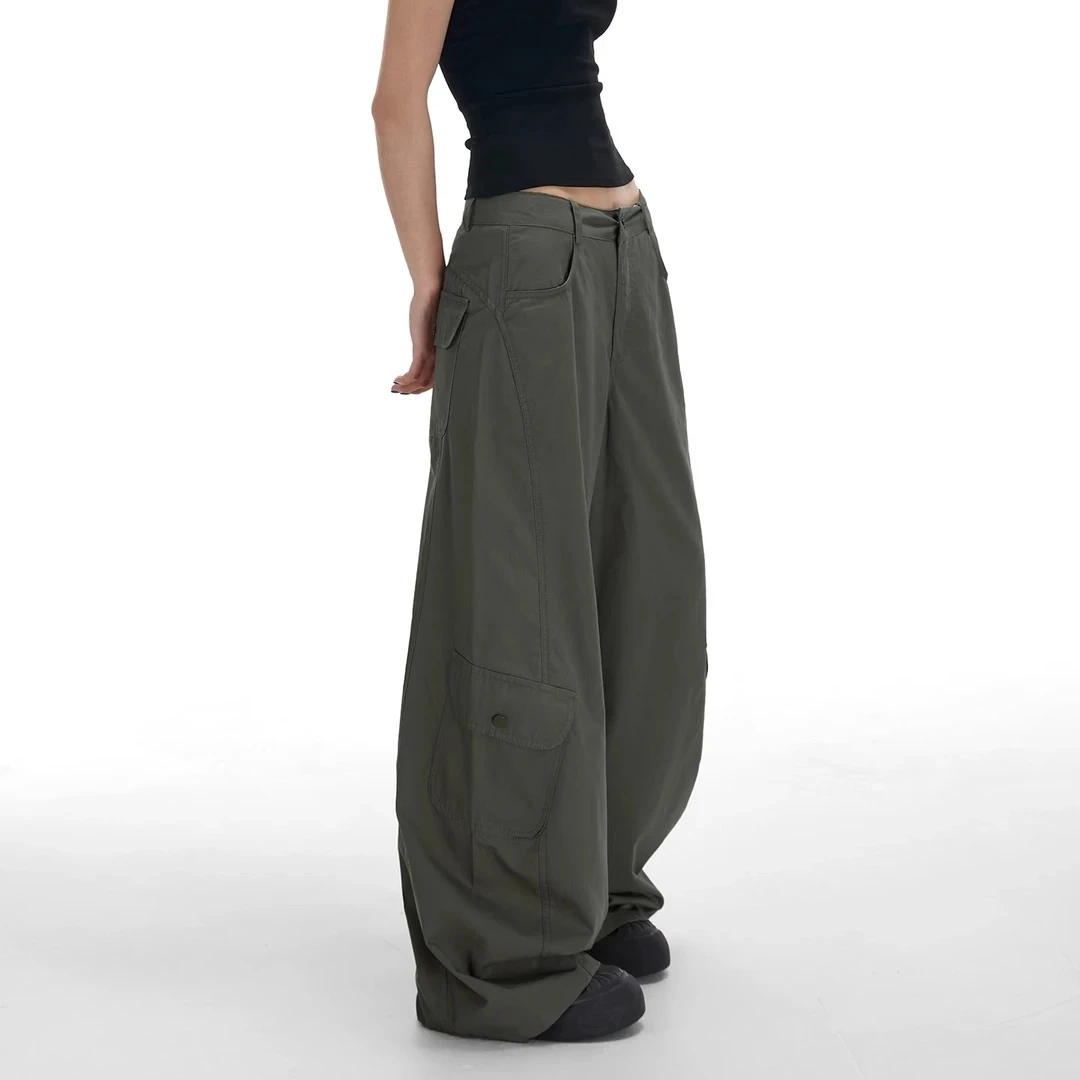 NOMIO美式高腰工装裤休闲裤多口袋长裤百搭直筒复古高街显瘦