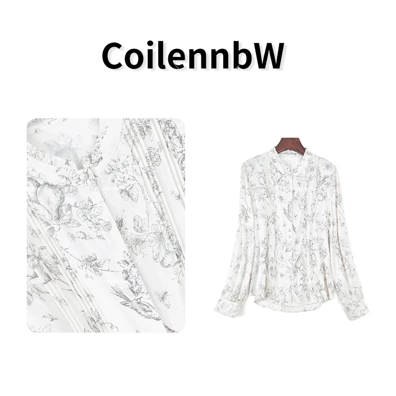 原创设计·1297款重磅桑蚕丝弹力缎衬衫时尚印花衬衣女